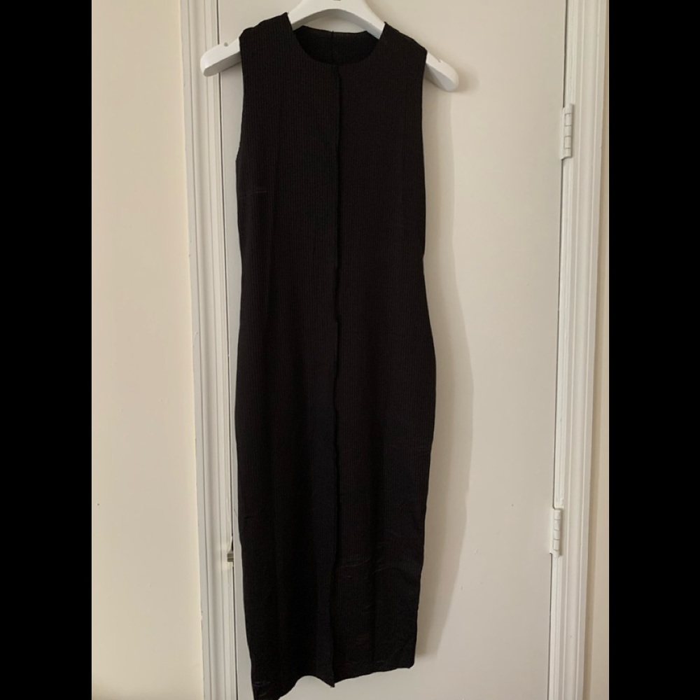 Black Ripped Midi dress